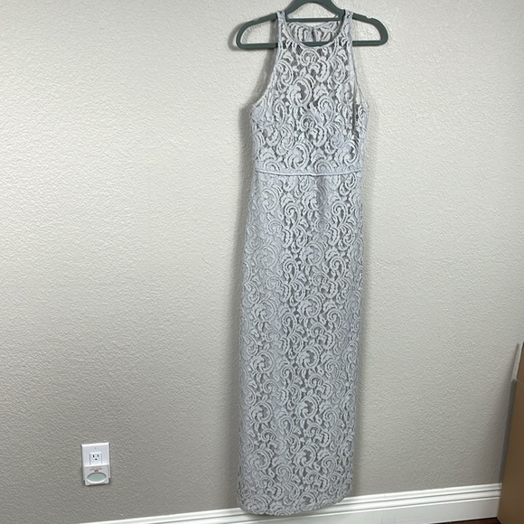 J Crew Pamela Dress in Leavers Lace Sleeveless Full Length Wedding Guest Gray 2 - Picture 2 of 15